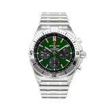 Breitling Chronomat B01 42 Green Dial Silver Steel Strap Watch for Men - AB0134101L1A1 Authentic Buy Shop Now