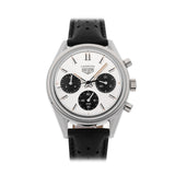 Tag Heuer Carrera Chronograph 60th Anniversary Silver Dial Black Leather Strap Watch for Men - CBK221H.FC8317 Authentic Buy Shop Now