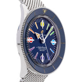 Breitling Superocean Heritage '57 Special Edition II Blue Dial Silver Mesh Bracelet Watch for Men - A103702A1C1A1 Authentic Buy Shop Now
