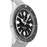 Breitling Superocean Heritage '57 Black Dial Silver Mesh Bracelet Watch for Men - A10370121B1A1 Authentic Buy Shop Now