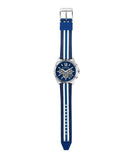 Michael Kors Brecken Chronograph Blue Dial Two Tone PVC Strap Watch For Men - MK8950 Authentic Buy Shop Now