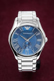 Emporio Armani Valente Quartz Blue Dial Silver Steel Strap Watch For Men - AR11085 Authentic Buy Shop Now