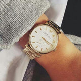 Marc Jacobs Baker White Dial Gold Steel Strap Watch for Women - MBM3243 Authentic Buy Shop Now