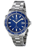 Tag Heuer Aquaracer Calibre 5 Automatic Blue Dial Silver Steel Strap Watch for Men - WAK2111.BA0830 Authentic Buy Shop Now