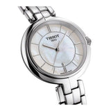 Tissot T Lady Flamingo Diamonds White Dial Silver Steel Strap Watch For Women - T094.210.11.116.01 Authentic Buy Shop Now