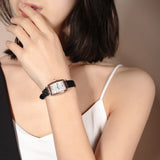 Emporio Armani Gianni T Bar Quartz White Dial Black Leather Strap Watch For Women - AR11408 Authentic Buy Shop Now