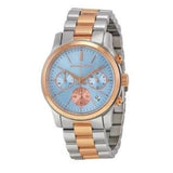 Michael Kors Runway Chronograph Blue Dial Two Tone Steel Strap Watch For Women - MK6166 Authentic Buy Shop Now