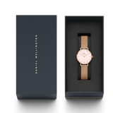 Daniel Wellington Petite Melrose Mother of Pearl Pink Dial Pink Mesh Strap Watch For Women - DW00100513 Authentic Buy Shop Now