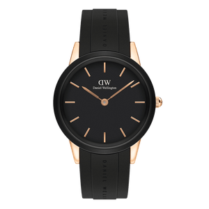 Daniel Wellington Iconic Motion Black Dial Black Rubber Strap Watch For Men - DW00100425 Authentic Buy Shop Now