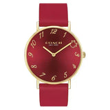 Coach Perry Red Dial Red Leather Strap Watch for Women - 14503722 Authentic Buy Shop Now