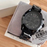 Michael Kors Bradshaw Chronograph Black Dial Black Steel Strap Watch For Women - MK6058 Authentic Buy Shop Now