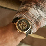 Fossil Townsman Automatic Skeleton Black Dial Black Leather Strap Watch for Men - ME3210 Authentic Buy Shop Now