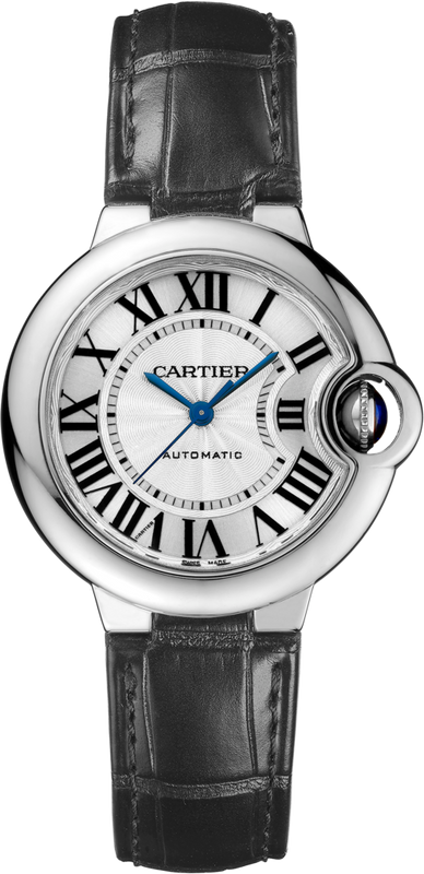 Cartier Ballon Bleu De Cartier Silver Dial Black Leather Strap Watch for Women - WSBB0030 Authentic Buy Shop Now