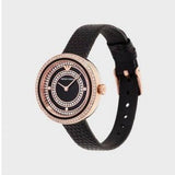 Emporio Armani Rosa Two Hand Black Dial Black Leather Strap Watch For Women - AR11493 Authentic Buy Shop Now