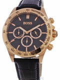 Hugo Boss Ikon Black Dial Black Leather Strap Watch for Men - 1513179 Authentic Buy Shop Now