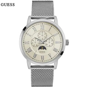 Guess Delancy White Dial Silver Mesh Bracelet Watch for Men - W0871G4 Authentic Buy Shop Now