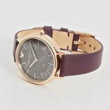 Emporio Armani Quartz Grey Dial Brown Leather Strap Watch For Women - AR11172 Authentic Buy Shop Now