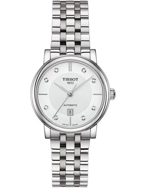 Tissot T Classic Carson Premium White Diamonds Dial Silver Steel Strap Watch for Women - T1222071103600 Authentic Buy Shop Now