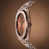 D1 Milano Ultra Thin Brown Dial Gold Steel Strap Watch for Unisex - D1-UTBJ10 Authentic Buy Shop Now