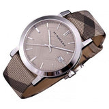 Burberry The City Grey Dial Checked Grey Leather Strap Watch for Women - BU9118 Authentic Buy Shop Now