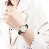 Emporio Armani Pro Planet Analog Silver Dial Green Leather Strap Watch For Women - AR11517 Authentic Buy Shop Now