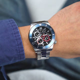 Guess Axle Multifunction Black Dial Silver Steel Strap Watch For Men - GW0488G1 Authentic Buy Shop Now