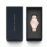 Daniel Wellington Iconic Link Pink Dial Rose Gold Steel Strap Watch For Women - DW00100333 Authentic Buy Shop Now