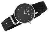 Daniel Wellington Classic Petite Cornwall Black Dial Black NATO Strap Watch For Women - DW00100216 Authentic Buy Shop Now