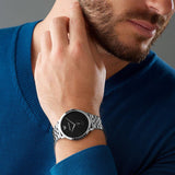 Emporio Armani Classic Quartz Black Dial Silver Steel Strap Watch For Men - AR11161 Authentic Buy Shop Now