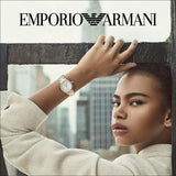 Emporio Armani Three Hand Quartz Mother of Pearl Dial Two Tone Steel Strap Watch For Women - AR11569 Authentic Buy Shop Now