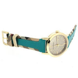 Burberry The City Gold Dial Blue Leather Strap Watch for Women - BU9018 Authentic Buy Shop Now