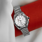 Tag Heuer Aquaracer Chronograph White Dial Silver Steel Strap Watch for Men - WAY111Y.BA0928 Authentic Buy Shop Now