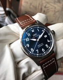 IWC Pilot's Mark XVIII Le Petit Prince Blue Dial Brown Leather Strap Watch for Men - IW327004 Authentic Buy Shop Now