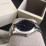 Michael Kors Slim Runway Quartz Blue Dial Silver Steel Strap Watch For Women - MK3379 Authentic Buy Shop Now