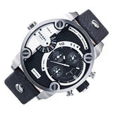 Diesel Little Daddy Black Dial Black Leather Strap Watch For Men - DZ7256 Authentic Buy Shop Now