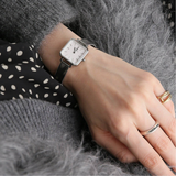 Daniel Wellington Quadro Studio White Dial Silver Mesh Bracelet Watch For Women - DW00100521 Authentic Buy Shop Now
