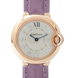 Cartier Ballon Bleu Diamonds White Dial Pink Leather Strap Watch for Women - WE902050 Authentic Buy Shop Now