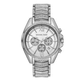 Michael Kors Whitney Chronograph Crystals Silver Dial Silver Steel Strap Watch For Women - MK6728 Authentic Buy Shop Now