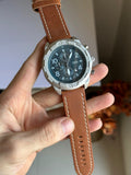 Fossil Bronson Chronograph Luggage Blue Dial Brown Leather Strap Watch for Men - FS5829 Authentic Buy Shop Now