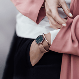 Daniel Wellington Classic Petite Melrose Black Dial Rose Gold Mesh Bracelet Watch For Women - DW00100217 Authentic Buy Shop Now