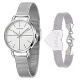 Calvin Klein Even White Dial Silver Mesh Bracelet Watch for Women - K7B23126 Authentic Buy Shop Now