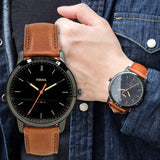 Fossil The Minimalist Black Dial Brown Leather Strap Watch for Men - FS5305 Authentic Buy Shop Now