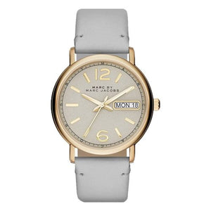 Marc Jacobs Fergus Grey Dial Grey Leather Strap Watch for Women - MBM8654 Authentic Buy Shop Now
