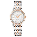 Omega De Ville Prestige Quartz Diamonds Silver Dial Two Tone Steel Strap Watch for Women - 424.25.27.60.52.001 Authentic Buy Shop Now