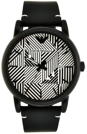 Emporio Armani Luigi Quartz White Dial Black Rubber Strap Watch For Men - AR11136 Authentic Buy Shop Now