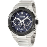Hugo Boss Supernova Chronograph Blue Dial Silver Steel Strap Watch for Men - 1513360 Authentic Buy Shop Now