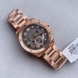 Michael Kors Brecken Chronograph Analog Black Dial Rose Gold Steel Strap Watch For Women - MK8563 Authentic Buy Shop Now