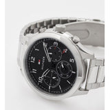 Tommy Hilfiger Asher Chronograph Black Dial Silver Steel Strap Watch For Men - 1791852 Authentic Buy Shop Now