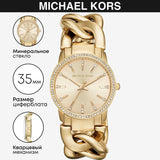 Michael Kors Nini Three Hand Gold Dial Gold Steel Strap Watch For Women - MK3235 Authentic Buy Shop Now