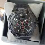Guess Genesis Quartz Black Dial Black Silicone Strap Watch For Men - W1254G2 Authentic Buy Shop Now